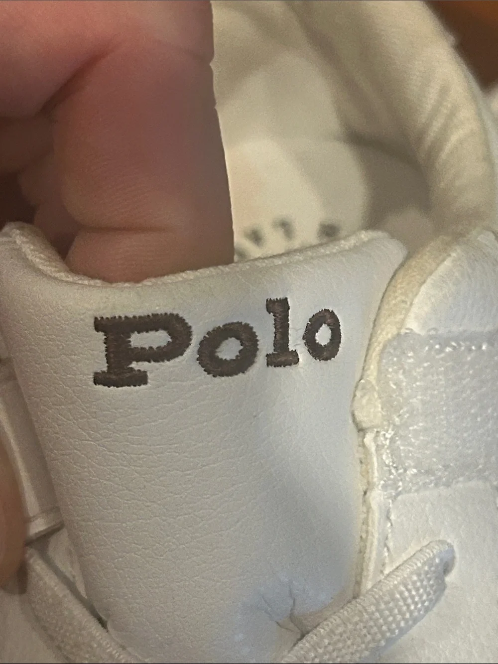 Ralph Lauren Polo Sutton Kids White Velcro & Lace Court Sneakers Size 1